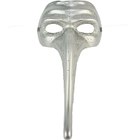 Товары для праздника|Маски карнавальные|Венецианские маски|Маска "Лекарь чумы" (серебро)