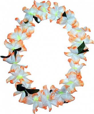 Леи гавайские Алоха (бело-оранжевые)