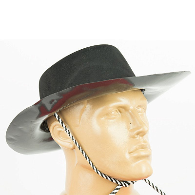 Шляпа детская ковбоя флок (черная) 