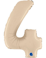 Шар цифра 4 фольга 90см Slim (мат пудровая) Шар цифра 4 фольга 90см Slim (мат пудровая)