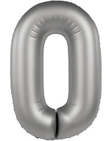Шар цифра 0 фольга 90см Slim (стальная) Шар цифра 0 фольга 90см Slim (стальная)