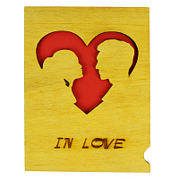 Деревянная открытка In Love