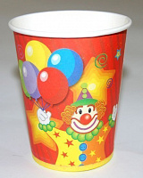 Тематические вечеринки|Праздник с клоунами|Стаканы праздничные Клоун с шарами 6 шт