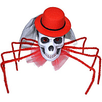 Свята |Декорации на Хэллоуин|Інше |Череп павук Королева пітьми (червона)
