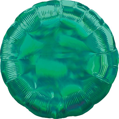 Куля фольгована коло 19" голографічна зелена