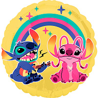 Шар фольга 45 см Стич и Энджел