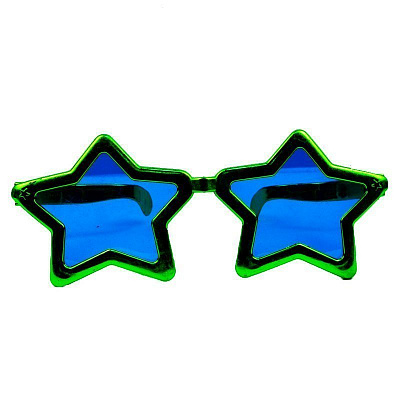 Очки гигант Звезды металлик (зеленые)