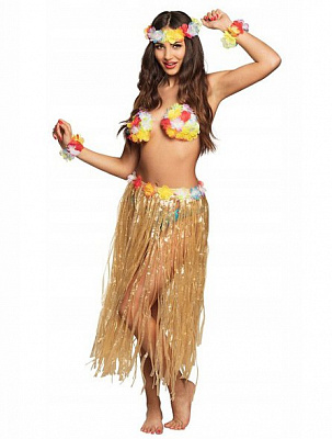 Гавайский костюм с длинной юбкой (соломенный)