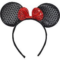 Вушки Мінні Мауса у паєтках (чорні)