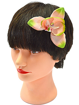 Квітка у волосся Орхідея (персикова)
