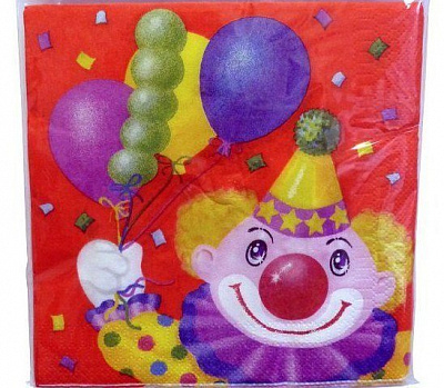 Серветки святкові Клоун з кульками 