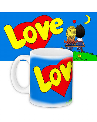 Чашка Love is (синя)