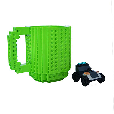 Чашка Лего конструктор (зелена)