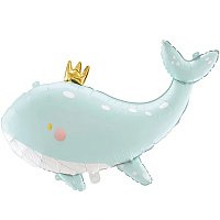 Шар фигура Кит с короной 93х60см Шар фигура Кит с короной 93х60см