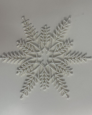 Сніжинка 22 см перламутр декоративна