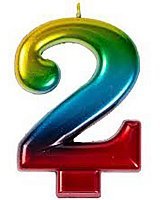 Свічка цифра 2 (веселка) Свічка цифра 2 (веселка)
