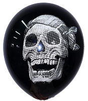 Тематические вечеринки|Пиратская вечеринка|Воздушные шары пираты|Воздушный шар Череп 12"