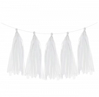 Гирлянда тассел белая 5 шт Гирлянда тассел белая 5 шт