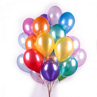 Воздушные шарики|Шары фольгированные|Букет из шаров|Букет шаров Металлик разноцвет. 20 шт. ГЕЛИЙ