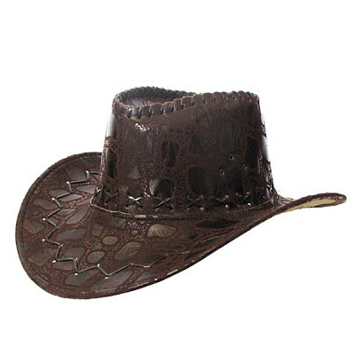 Шляпа ковбойская Змеиная кожа (коричневая)