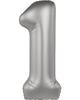 Шар цифра 1 фольга 90см Slim (стальная) Шар цифра 1 фольга 90см Slim (стальная)