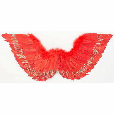 Крила янгола з блискітками червоні 70х30 см