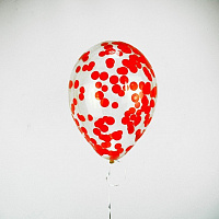 Воздушные шарики|Шары с гелием|Латексные шары|Шар с конфетти круги (красные)