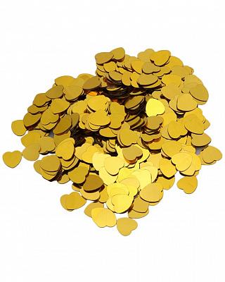 Конфетті серця золоті 50 гр 15 мм