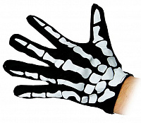 Перчатки Скелет черные