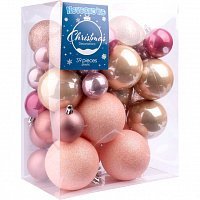 Набор новогодних шаров 39шт шампань