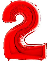 Шар цифра 2 фольга 90см люкс (красная) Шар цифра 2 фольга 90см люкс (красная)