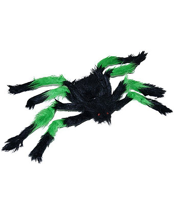 Павук з хутром чорно-зелений 50 см 