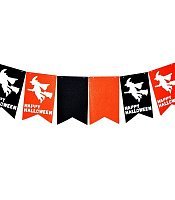 Гирлянда флажки Ведьма Happy Halloween