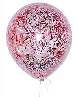 Воздушные шарики|Шары с гелием|Латексные шары|Шар с конфетти нарезка (красная)