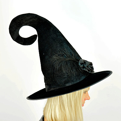 Шляпа ведьмы с розой (черная)
