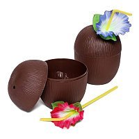 Кокос для напитков с трубочкой