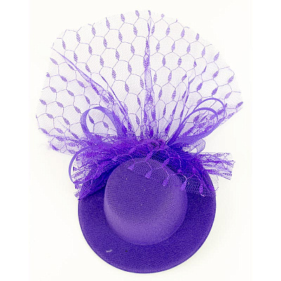 Шляпка мини Гламур с вуалью (фиолетовая)