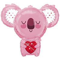 Праздники|Все на День Святого Валентина (14 февраля)|Воздушные шары на День Святого Валентина|Шар фольга 71х63см Коала розовая (фигура) 