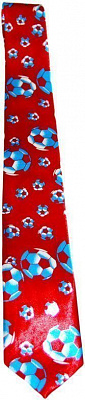 Краватка футбольний м'яч червона