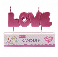 Товари для свята|Свечи|Свічки в торт|Свічки Love малинові