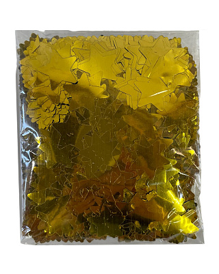 Конфетті зірки золоті 50 гр 20 мм