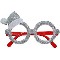 Очки Деда Мороза Шапочка (белая)