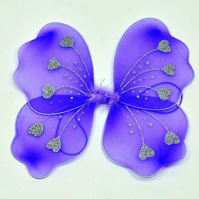 Крылья бабочки с сердцами (фиолетовые)