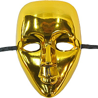 Товары для праздника|Маски карнавальные|Венецианские маски|Маска Лицо металлик (золото)