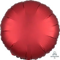 Воздушные шарики|Шары фольгированные|Круглые|Шар фольга круг 18" Сатин красный