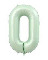 Шар цифра 0 фольга 66 см (оливковая)