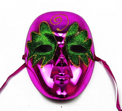 Венецианская маска лицо (металлик с узорами)