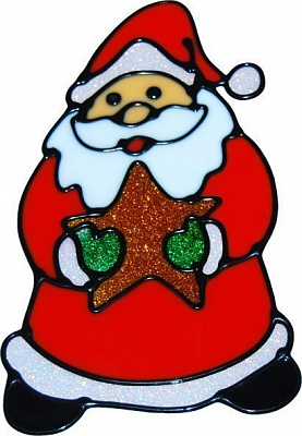 Желейна-наклейка Дед Мороз со звездой