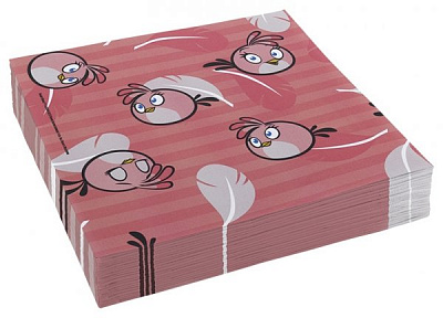 Салфетки Angry Birds Розовые