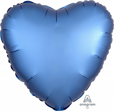 Шар фольга 18" Сердце сатин голубое